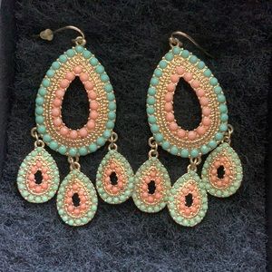 Pink and blue Boho earrings